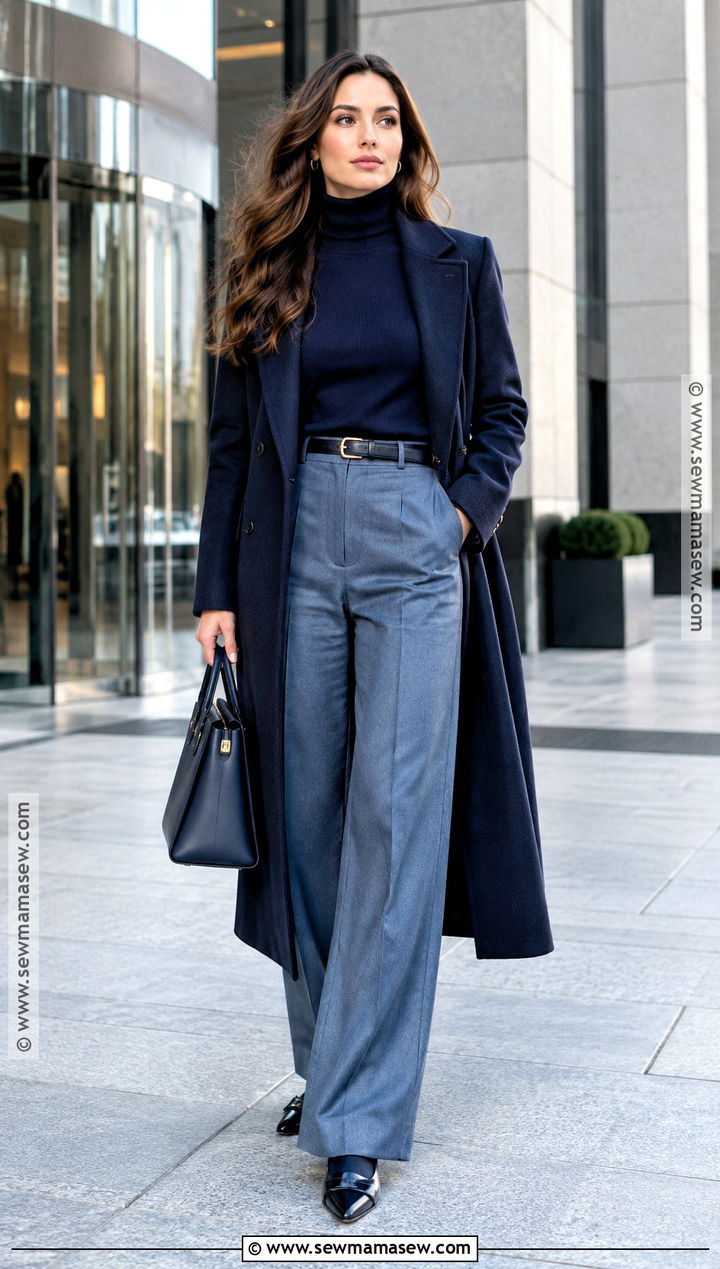 Turtleneck And Tailored Trousers Fall Outfit - 20 modest fall fashion ideas