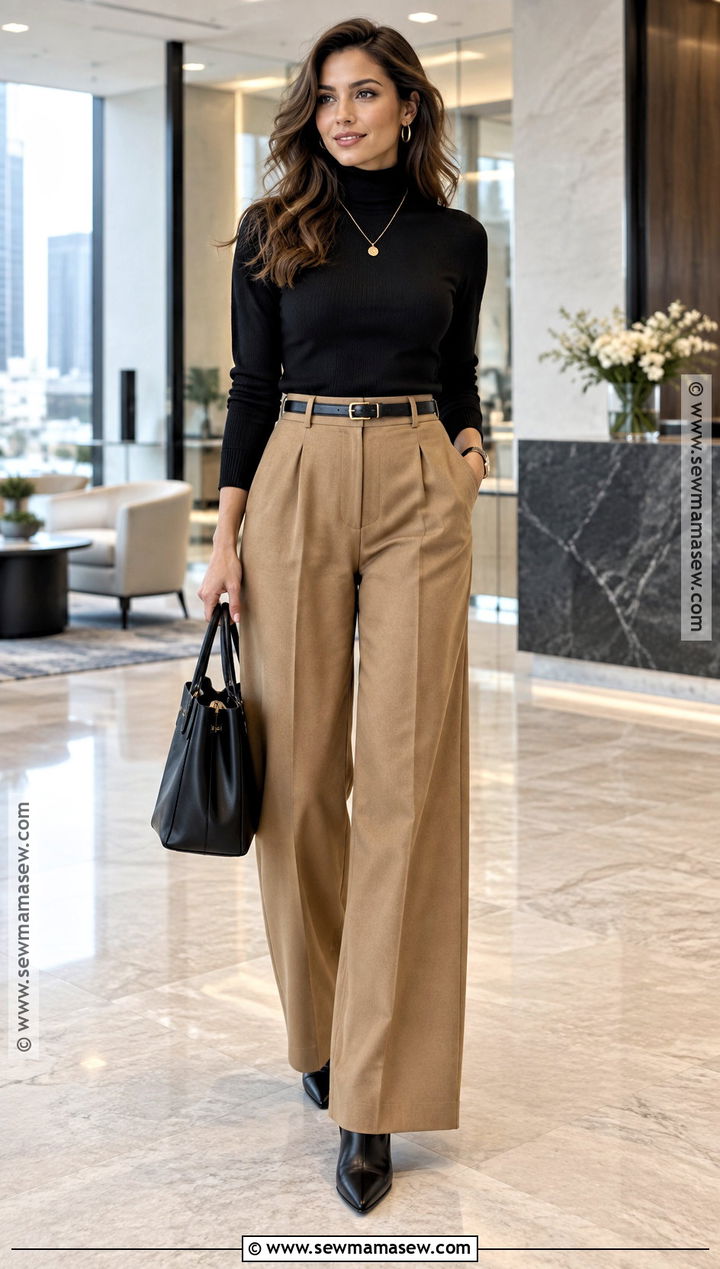Turtleneck And Wide Leg Pants Fall Outfit - 25 fall outfits 2026 for women