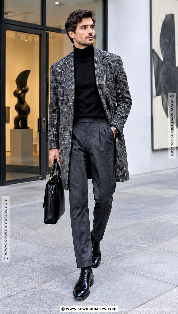 Turtleneck And Wool Trousers Autumn Outfit - 15 autumn aesthetic clothes for men