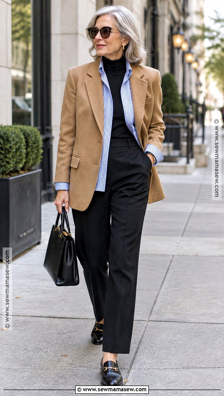 Turtleneck Shirt And Blazer Fall Outfit - 15 Fall 23 Street Style Ideas