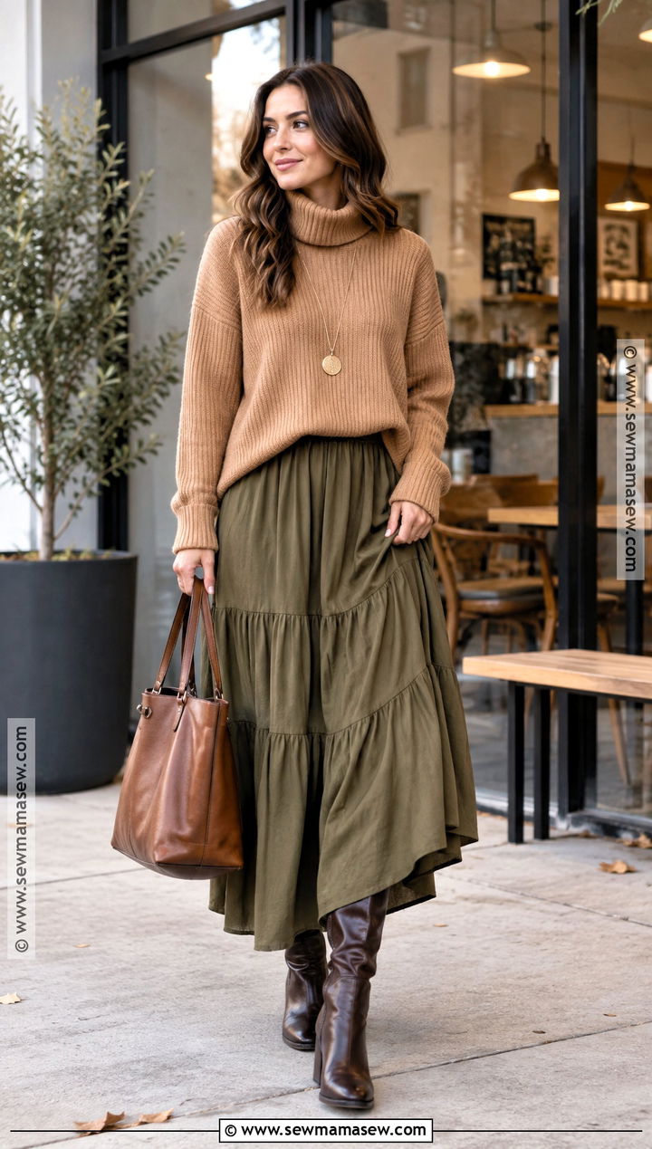 Turtleneck Sweater Over Maxi Dress Outfit - 20 sweater over dress outfit autumn ideas