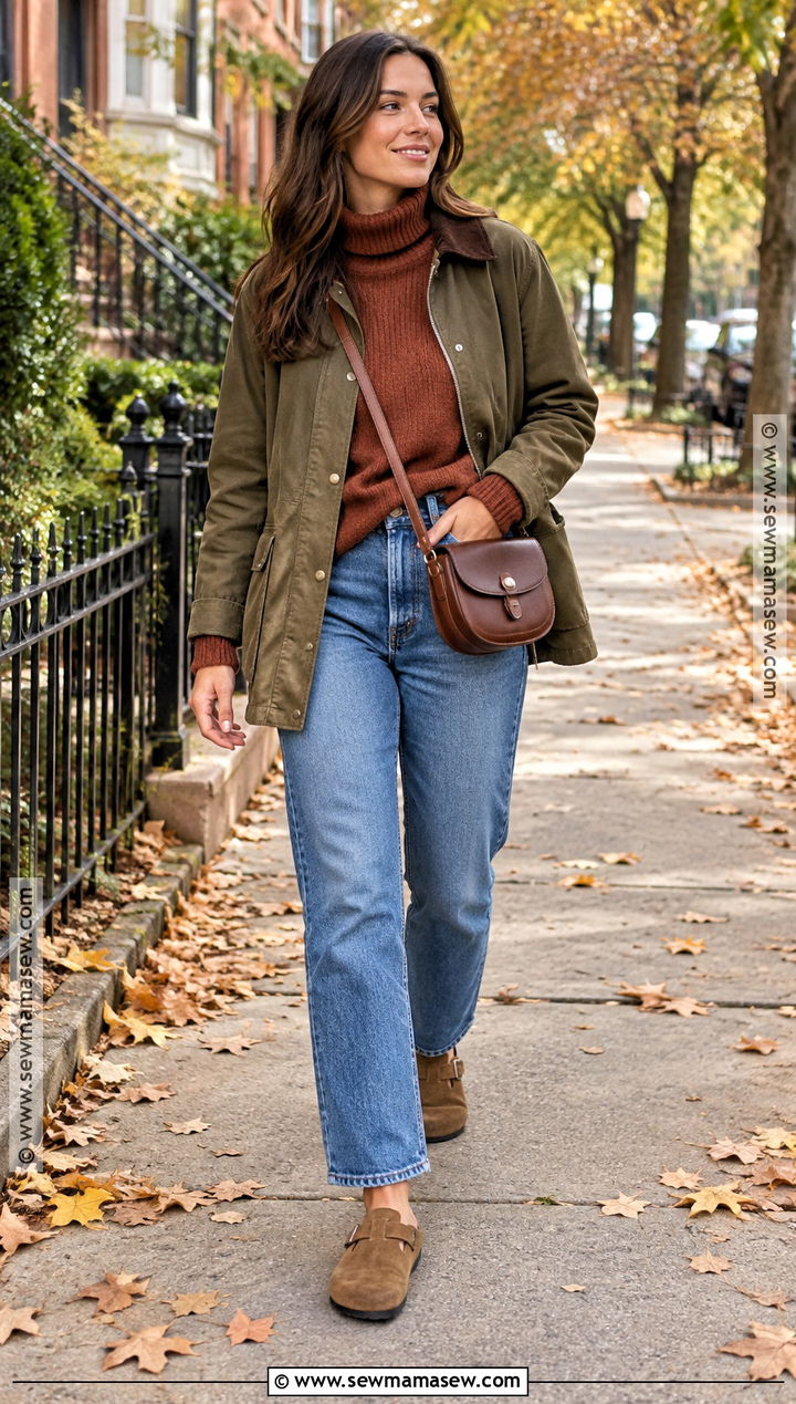 Turtleneck Sweater With Relaxed Jeans - 15 comfy fall sweaters