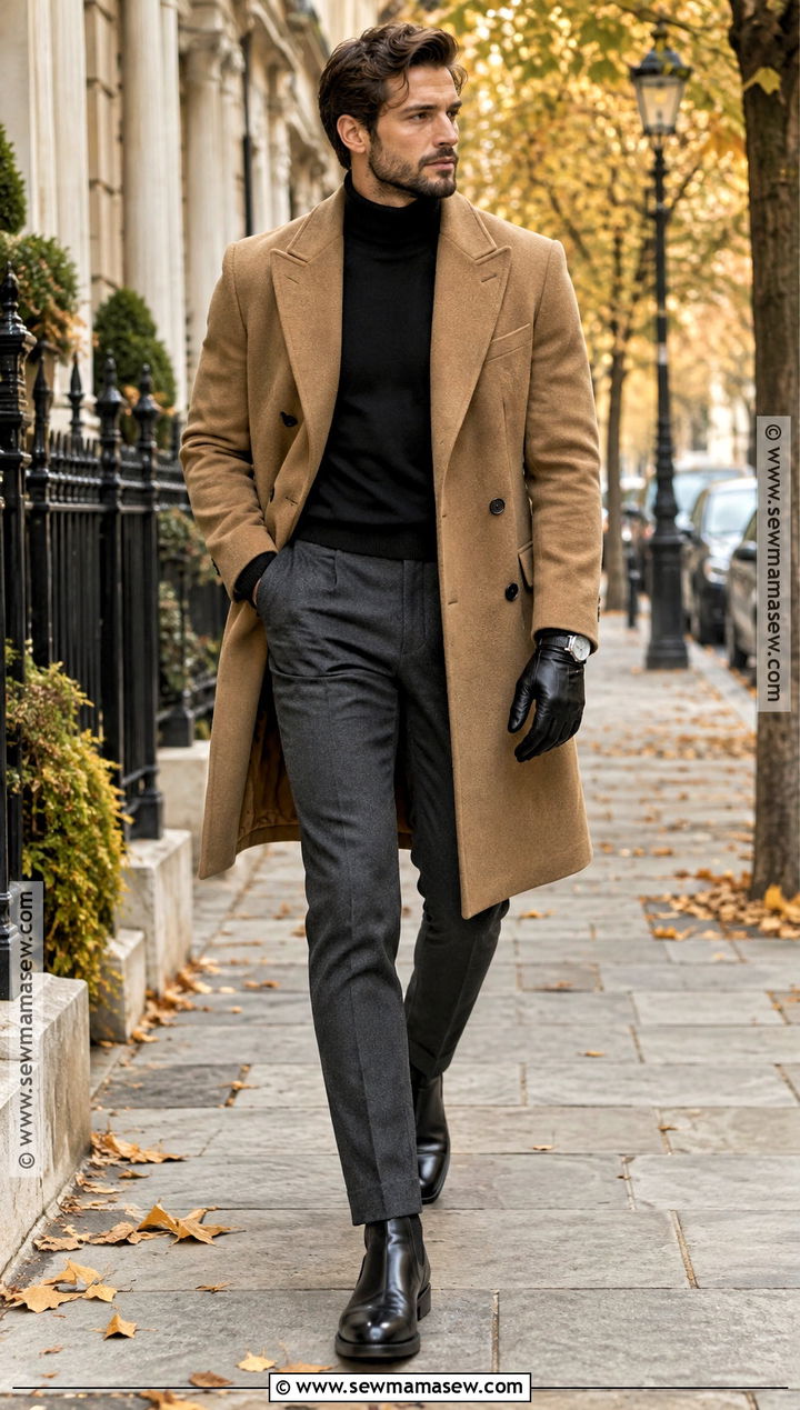 Turtleneck Sweater With Wool Coat - 15 Fall Sweaters for Men