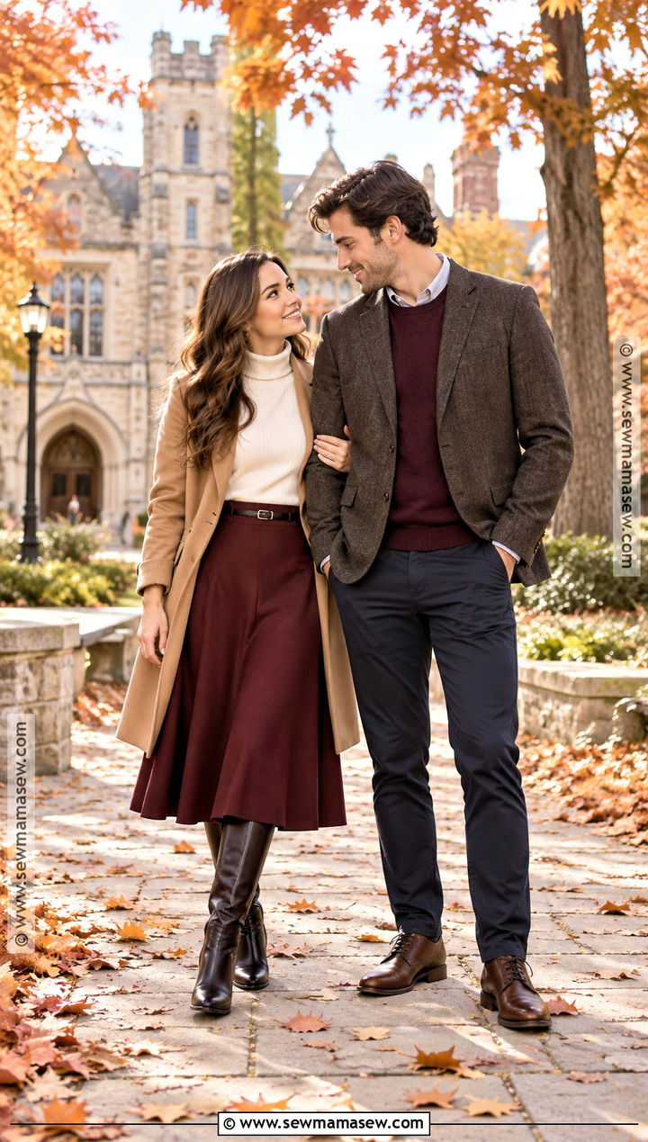 Turtleneck With Midi Skirt And Boots - 15 engagement photos outfits autumn