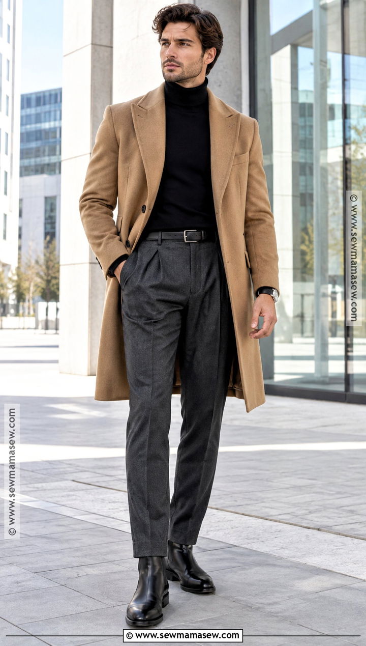 Turtleneck With Tailored Coat Fall Fit - 20 fall fit ideas for men