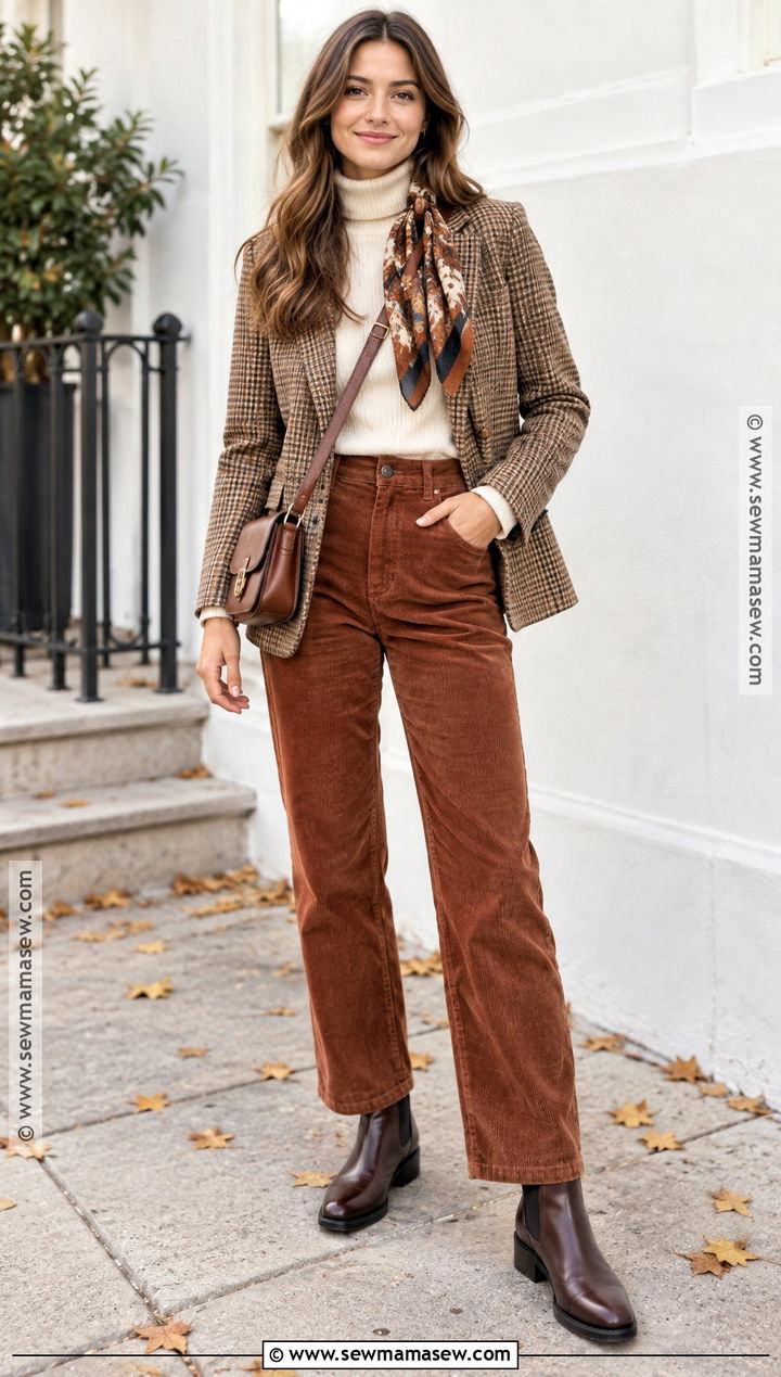 Turtleneck and Corduroy Pants Preppy Fall Outfit - 15 Fall Preppy Outfits 2026