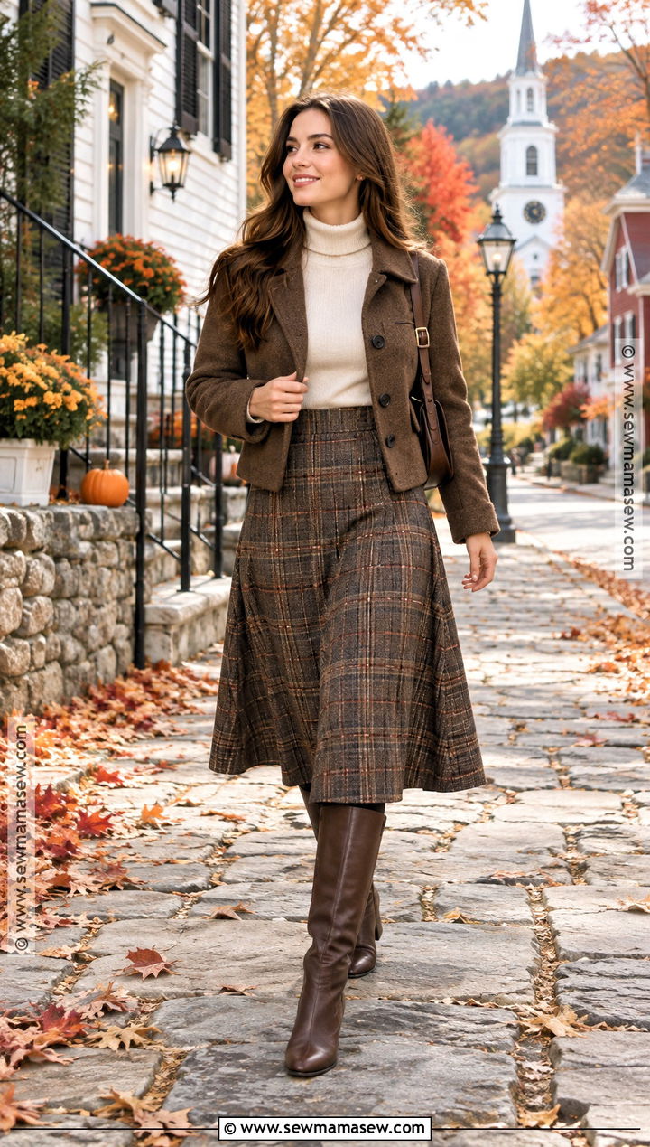 Turtleneck and Midi Skirt Fall Outfit - 15 new england fall outfits 2026