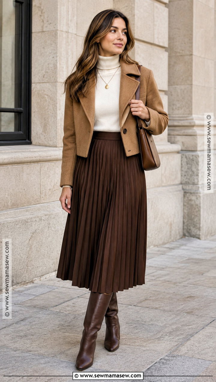 Turtleneck and Midi Skirt Outfit - 15 Fall Outfits for Young Women