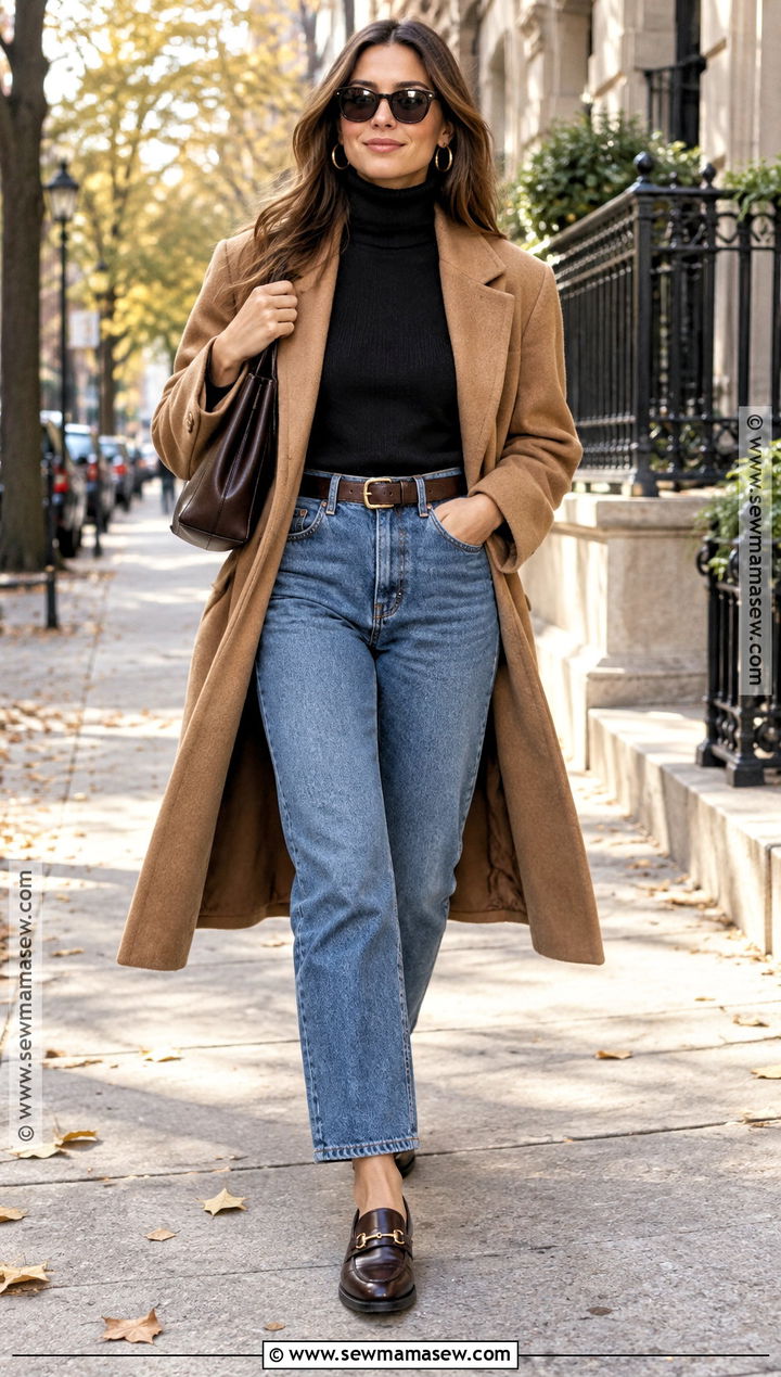Turtleneck and Mom Jeans 90s Fall Outfit - 20 90s fall outfits aesthetic