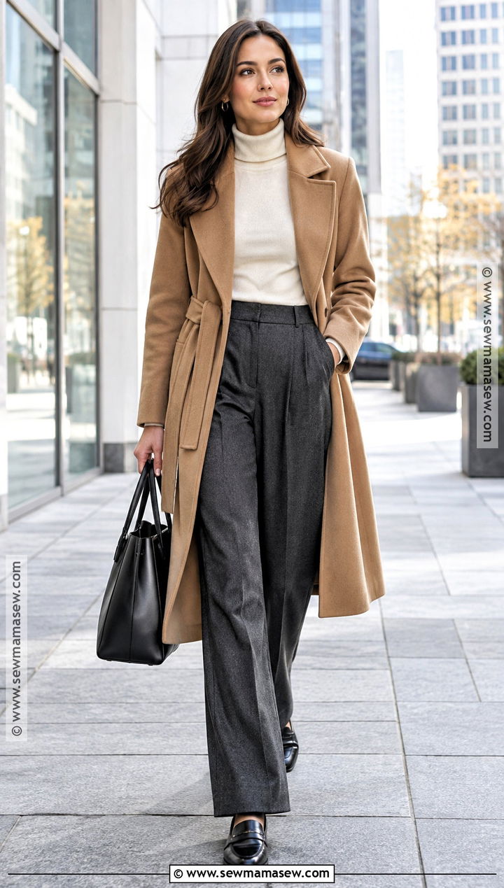 Turtleneck and Wool Trousers Fall Outfit - 20 fall warm outfits