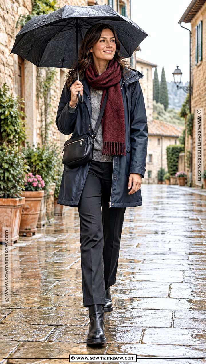Tuscany Fall Raincoat And Black Trousers Outfit - 15 Tuscany Italy Outfits Fall