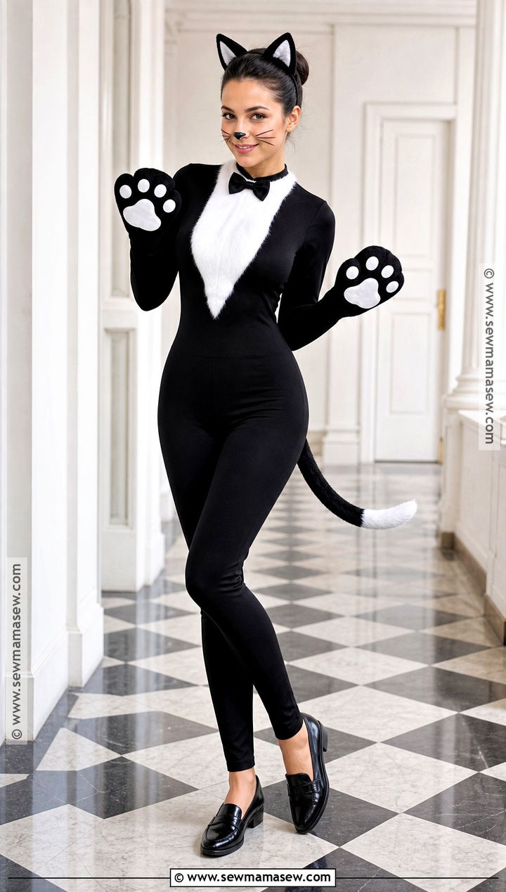 Tuxedo Cat Costume - 30 Cat Halloween Costumes for Women