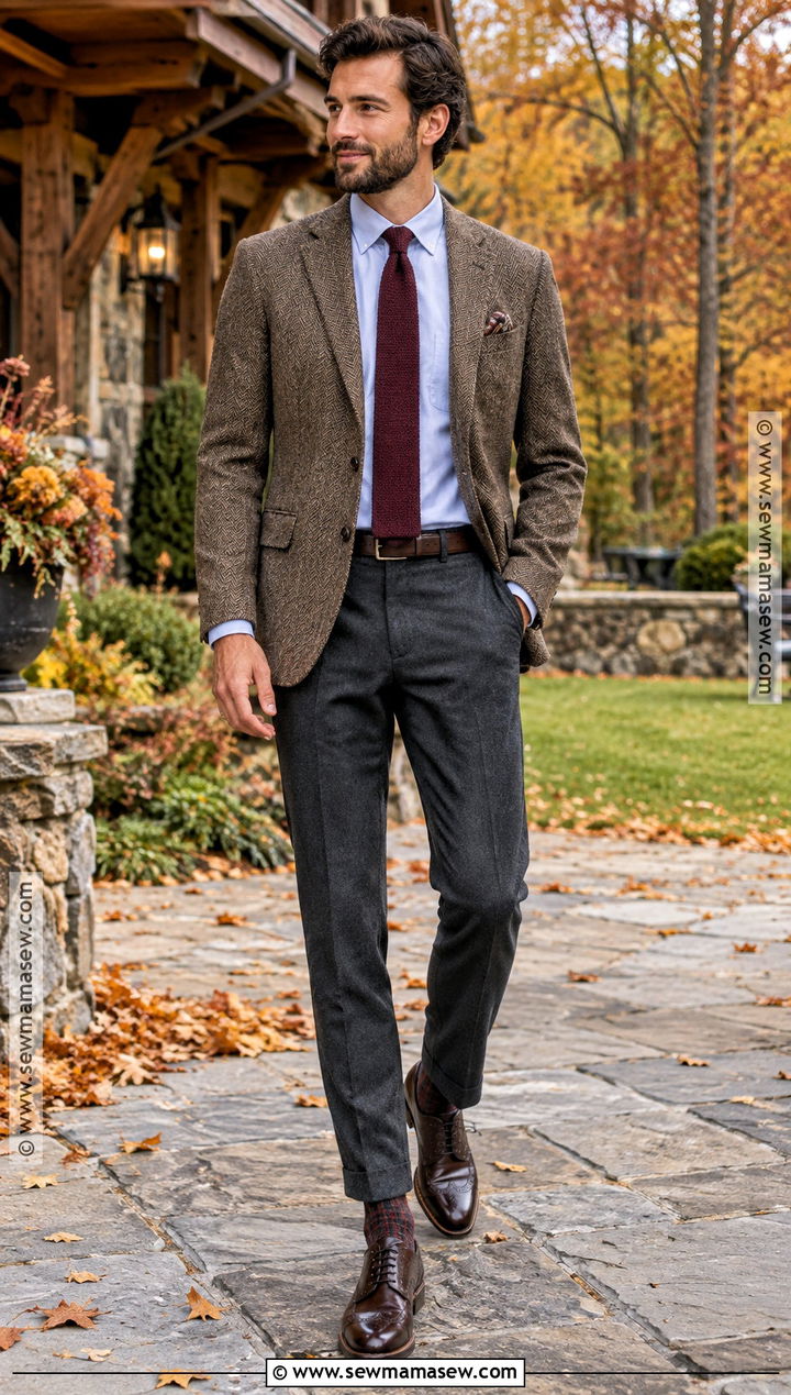 Tweed Blazer Fall Wedding Attire - 20 fall wedding attire ideas for men