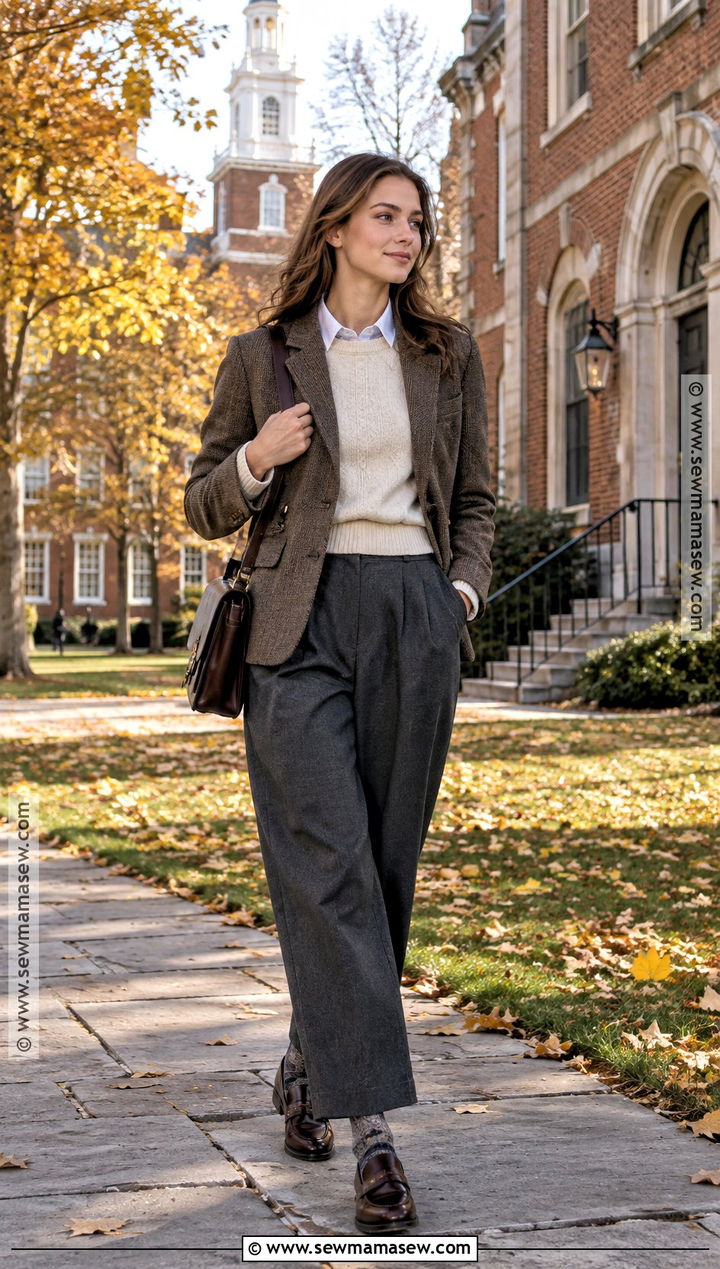 Tweed Blazer New England Fall Outfit - 25 new england fall outfits