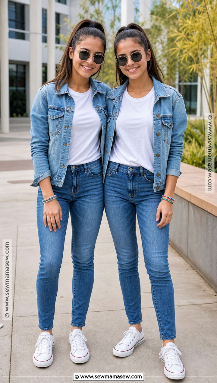 Twin Day Denim Outfit - 30 dress up day ideas