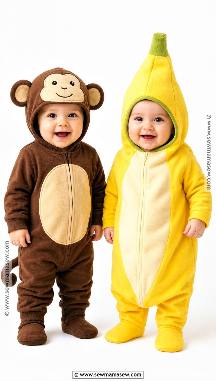 Twin Monkey And Banana Baby Costume - 30 baby monkey costume ideas