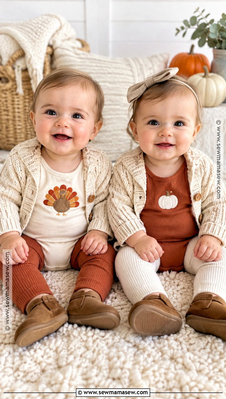 Twin Thanksgiving Onesie Outfit - 20 thanksgiving onesie ideas