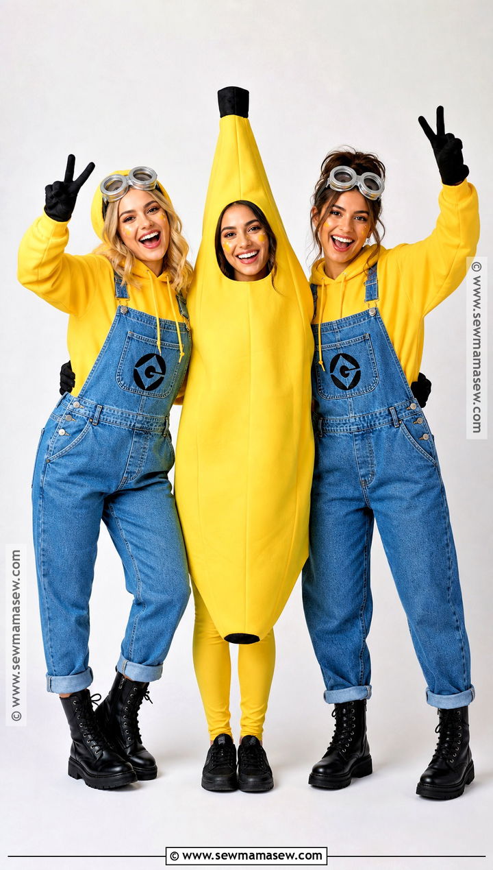Two Minions And Banana Trio Costume - 35 Trio Costumes Halloween