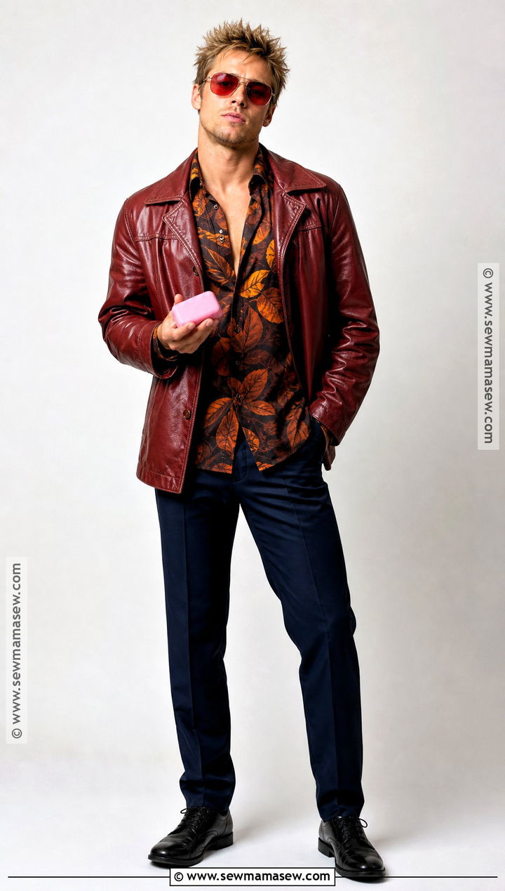 Tyler Durden Costume With Leaf Print Shirt - 40 tyler durden costume ideas