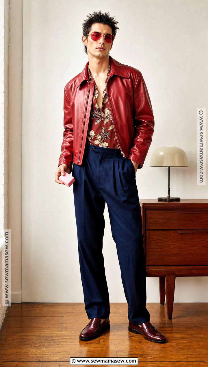 Tyler Durden Costume With Navy Pleated Trousers - 40 tyler durden costume ideas
