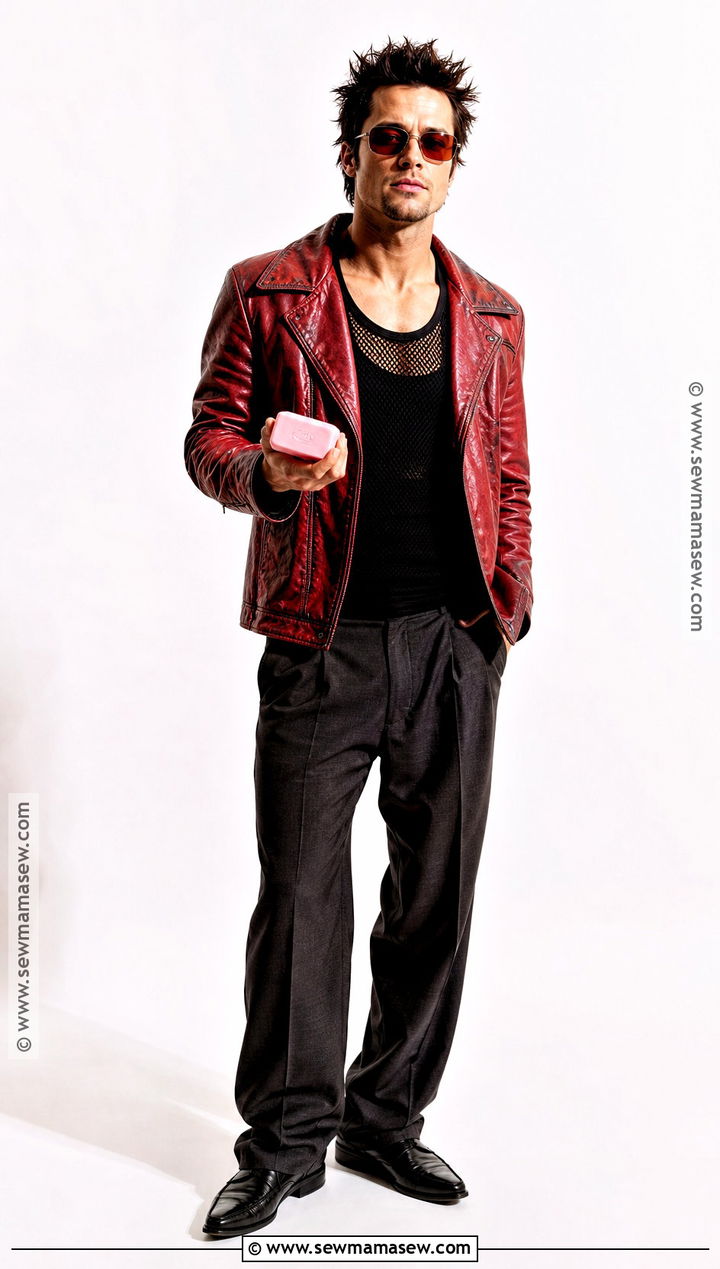 Tyler Durden Costume With Red Jacket And Mesh Shirt - 40 tyler durden costume ideas