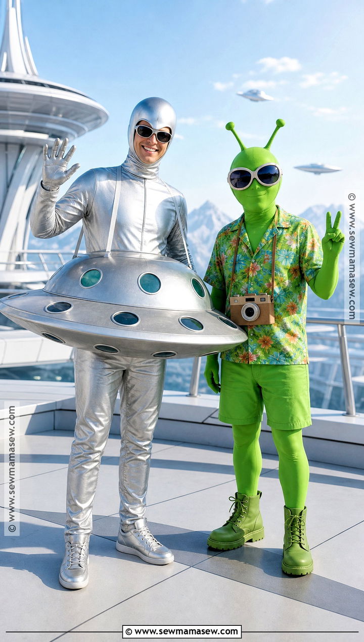 UFO And Alien Tourist Duo Costume - 40 duo halloween costumes unique