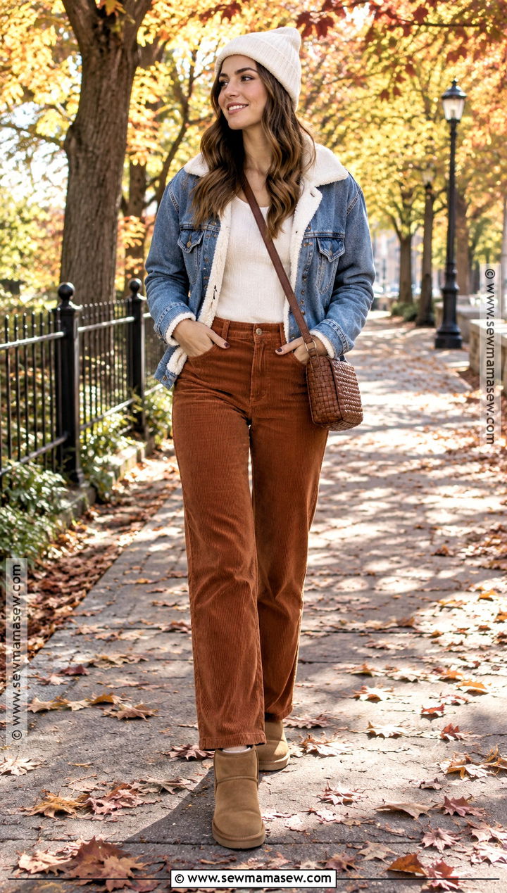 UGG Boots With Corduroy Pants - 20 autumn outfits uggs