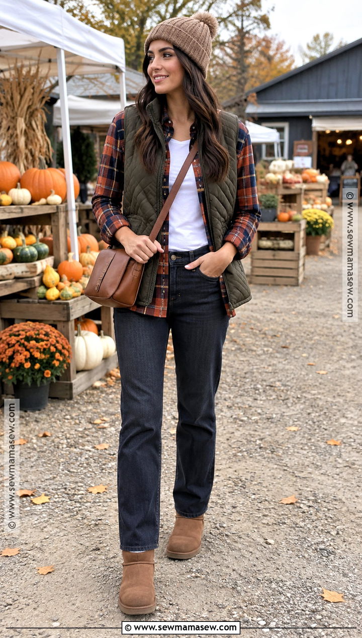 UGG Boots With Plaid Shirt and Jeans - 15 fall ugh outfits