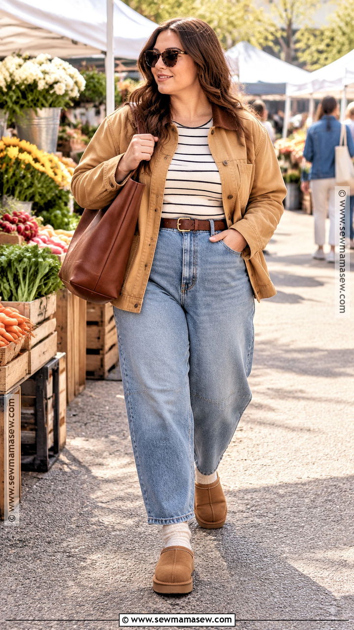 UGG Clogs With Barrel Jeans And A Barn Jacket - 20 ugg clogs outfit fall ideas