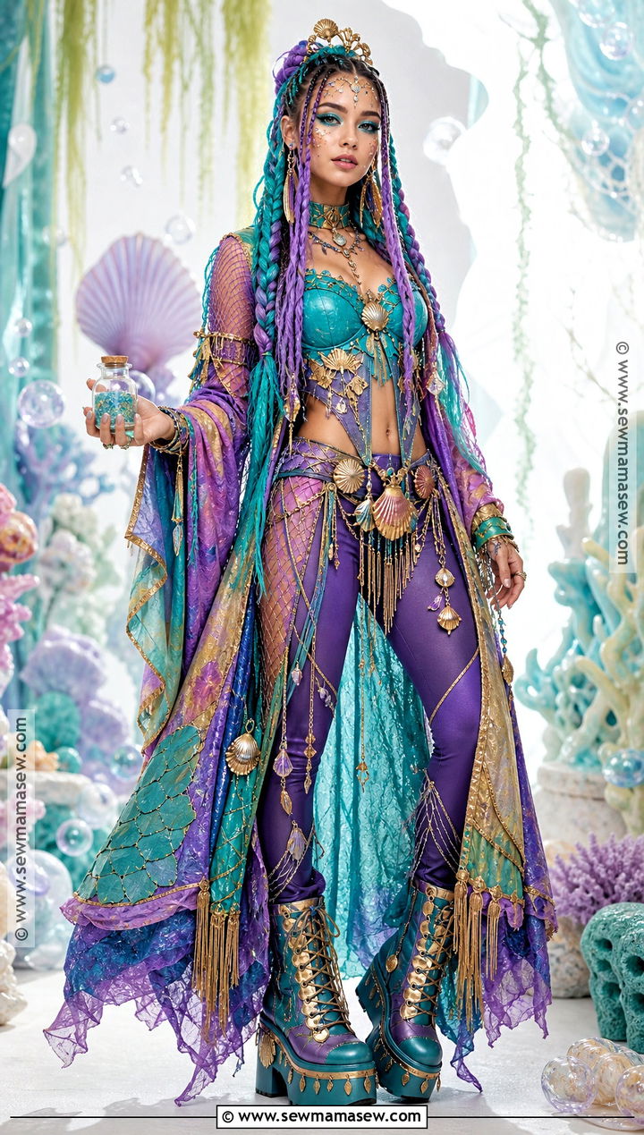 Uliana Descendants Costume With Sea Witch Robe - 35 descendants costumes