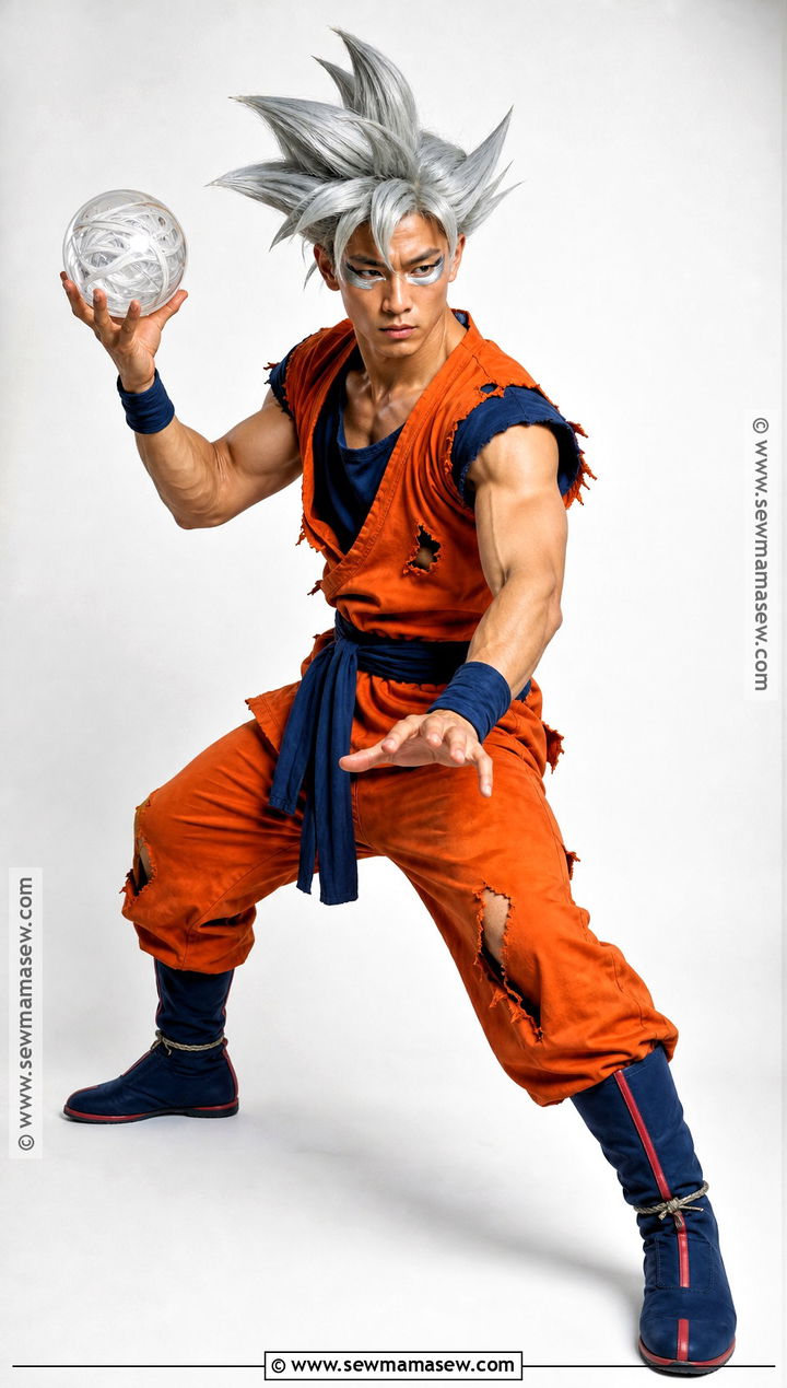 Ultra Instinct Goku Cosplay With Orange Pants - 30 white hair cosplay ideas