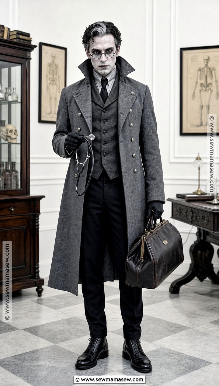 Undead Doctor Costume With Vintage Coat - 45 scary costumes