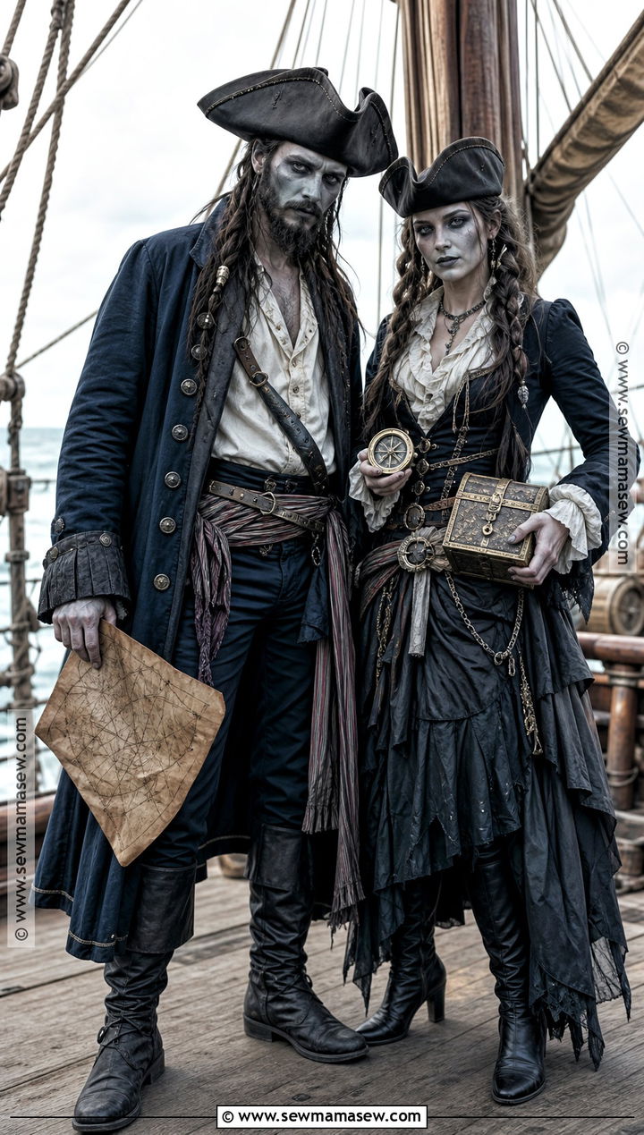 Undead Pirate Captain Couple Costume - 30 scary couple costumes