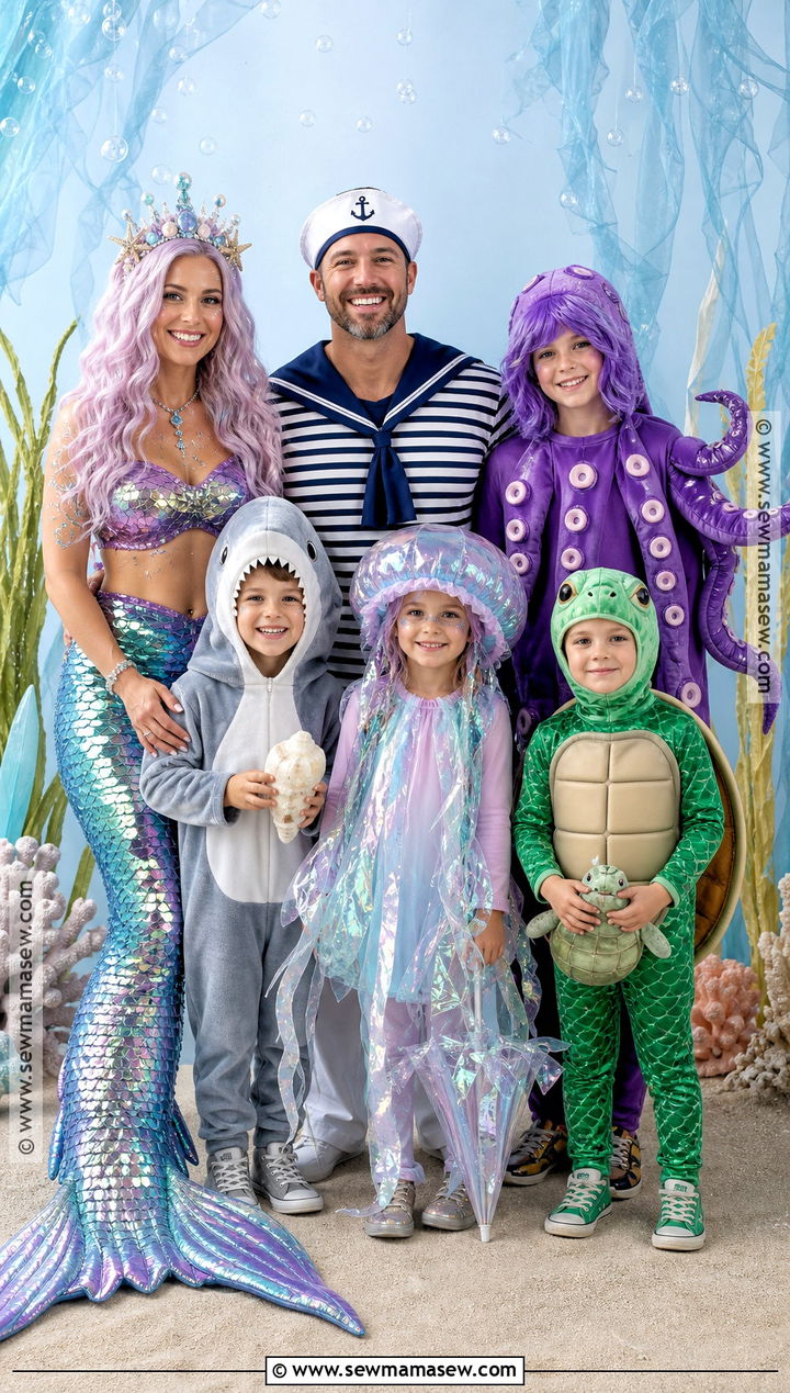Under The Sea Family Costume For Six - 30 family of 6 halloween costumes