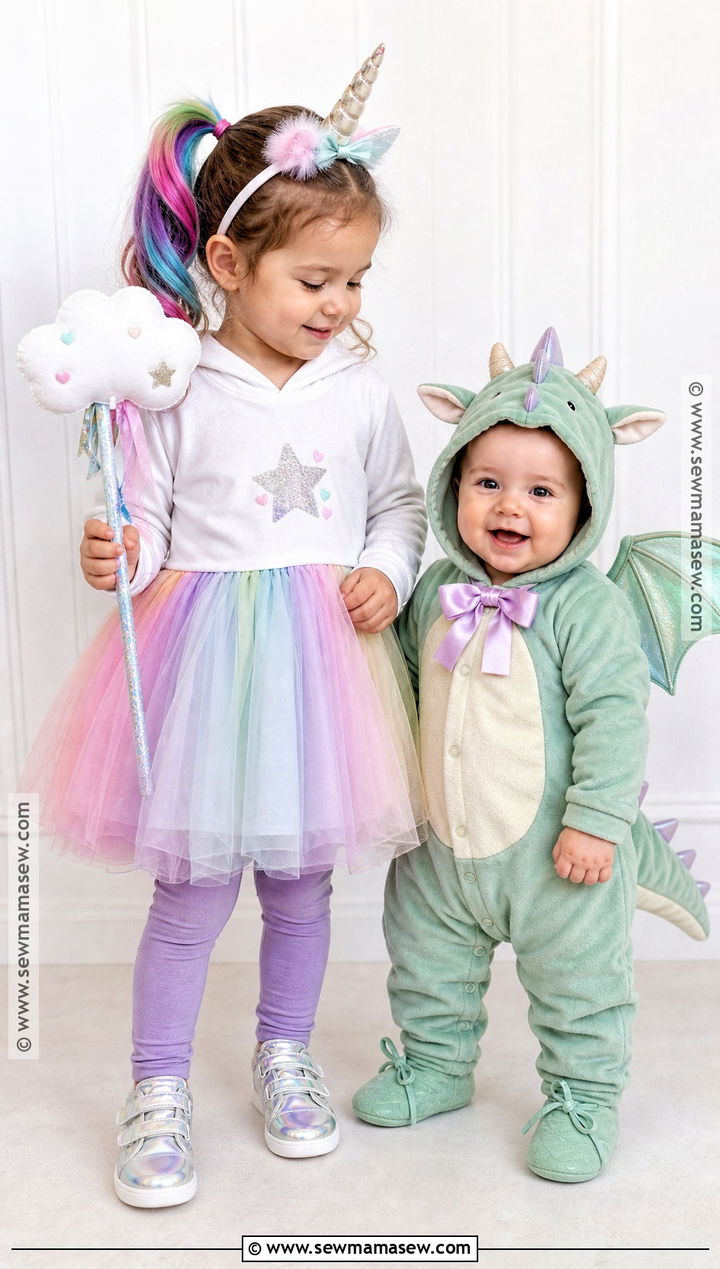 Unicorn And Baby Dragon Sister Costumes - 30 sister halloween costumes toddler for babies