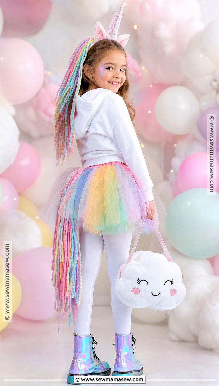 Unicorn Costume With Rainbow Mane - 40 girls halloween costumes