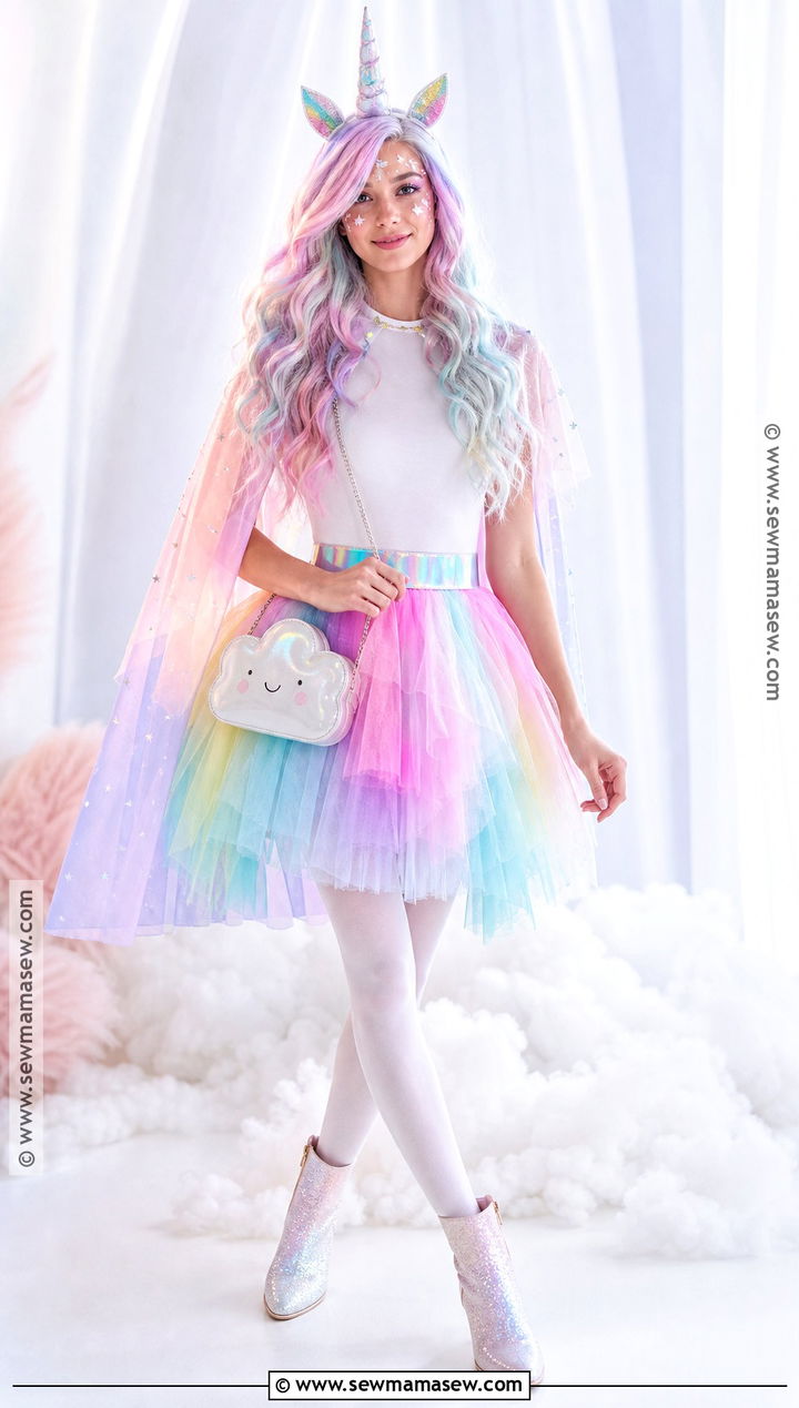 Unicorn Costume With Rainbow Tulle - 35 Fantasy Costumes
