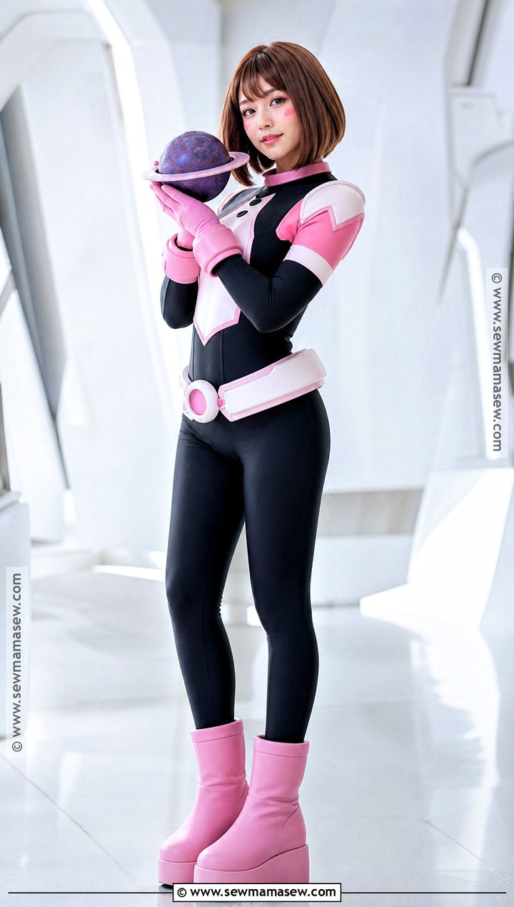 Uraraka Hero Costume With Pink Space Boots - 30 bnha hero costumes ideas
