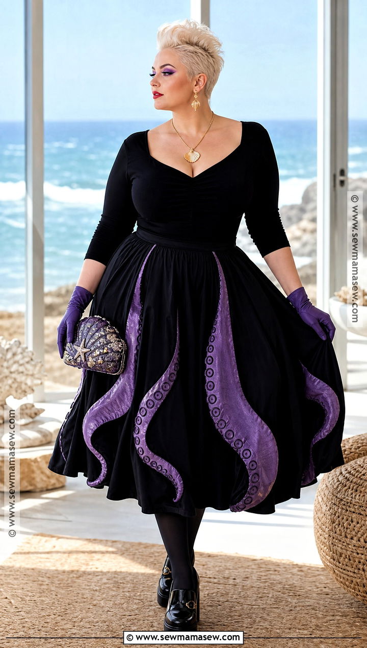 Ursula Costume With Black Tentacle Skirt - 30 disney dress up ideas