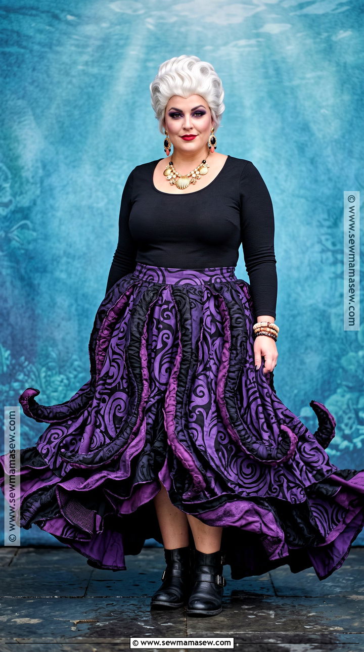 Ursula Costume With Purple Tentacle Skirt - 30 Disney Villain Costumes for Women