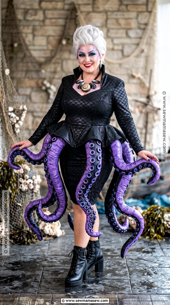 Ursula Costume With Purple Tentacle Skirt - 30 Villain Costume Ideas