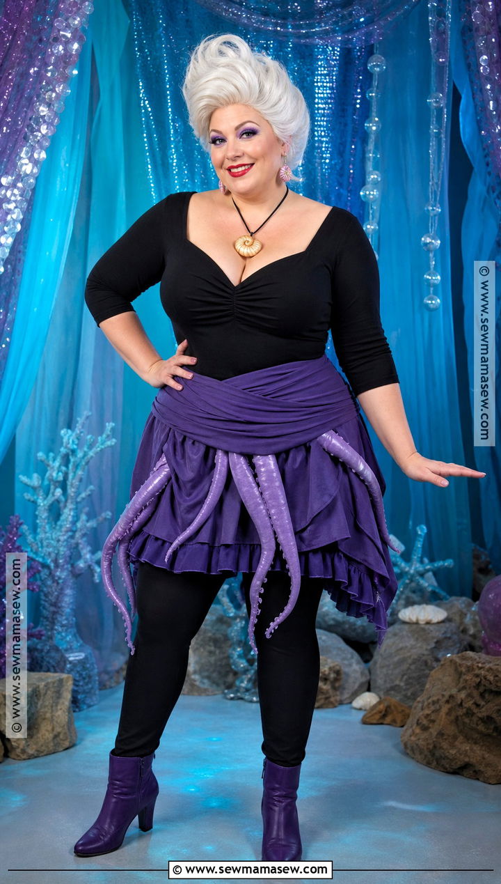 Ursula Costume With Purple Tentacle Skirt - 40 disney costume ideas