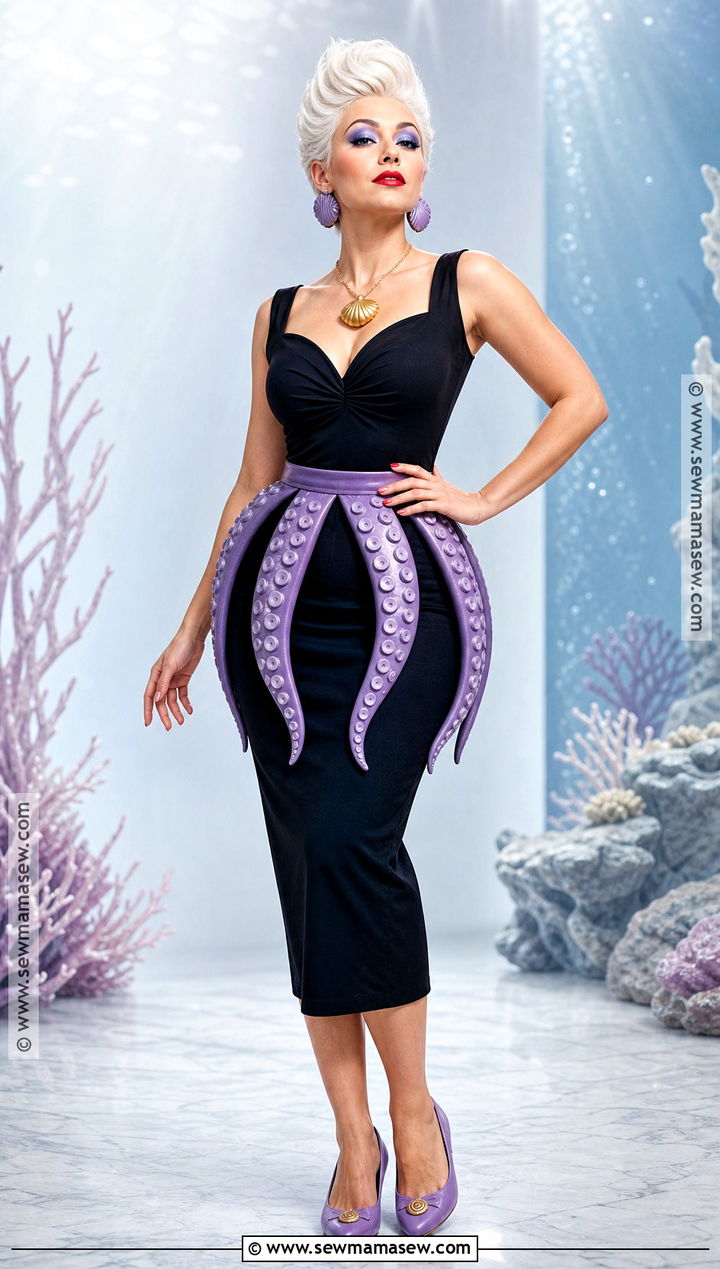 Ursula Costume With Purple Tentacle Skirt - 30 Disney Characters Dress Up Ideas