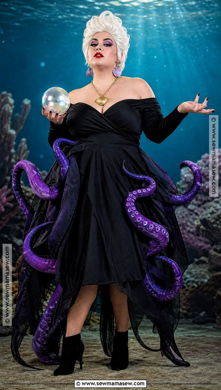 Ursula Sea Witch Costume With Black Dress - 30 halloween costumes with black dress
