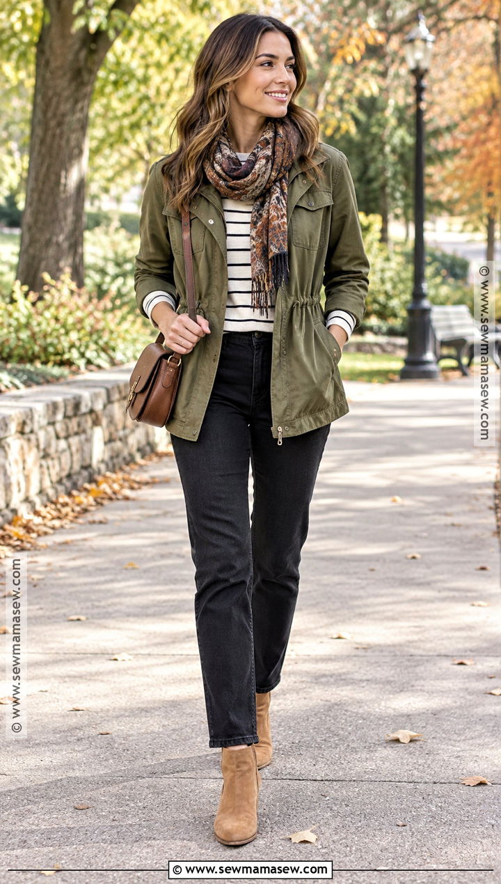Utility Jacket And Black Jeans Autumn Outfit - 30 outfit autumn ideas