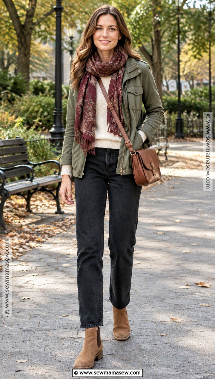 Utility Jacket And Black Jeans Fall Outfit - 15 Fall Lookbook Ideas 2026