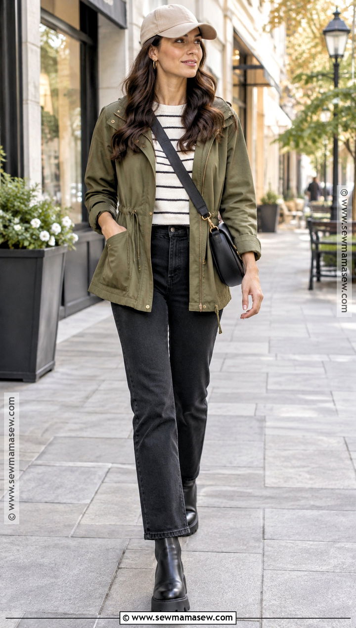 Utility Jacket And Black Jeans Fall Outfit - 25 fall outfit ideas for women