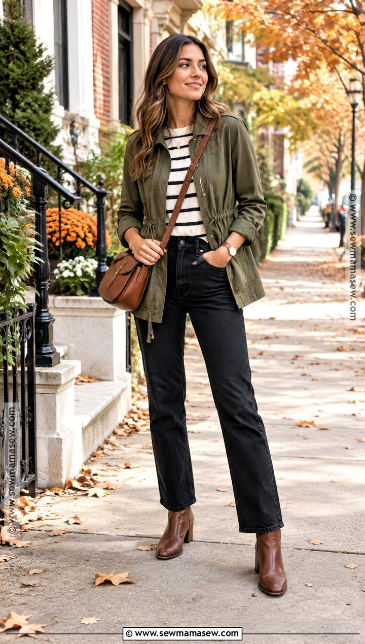 Utility Jacket And Black Jeans Fall Outfit - 25 fall autumn outfits