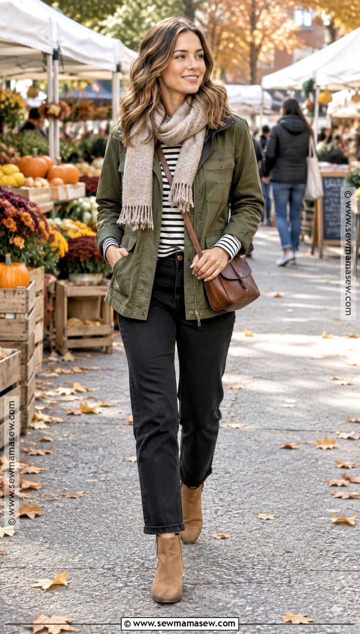 Utility Jacket And Black Jeans Outfit - 15 october 2026 outfits