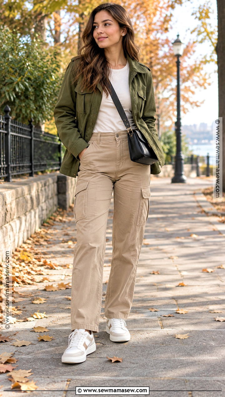 Utility Jacket And Cargo Pants Fall Outfit - 20 simple outfits fall